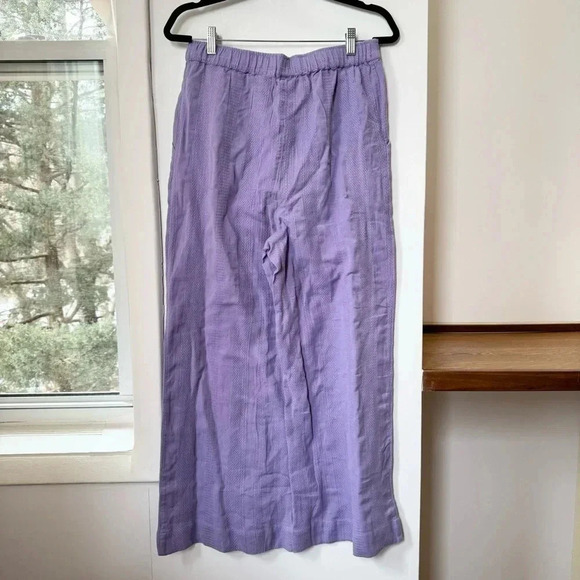 New Free People Banita Set Two Piece Pants Top Linen Blend Lavender Purple XS - Picture 10 of 15